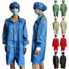 남녀 공용 파란색 2.5 밀리미터 그리드 ESD 실험실 가운 겉옷 방진의 똑같은 컬러 캡으로