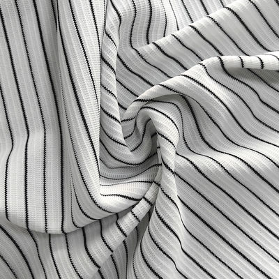 흰색 6MM 스트라이프 240gsm 폴리에스터 직제 ESD 반 정적 리브 천