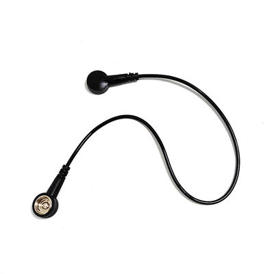 검은색 30cm ESD어운드 케이블 와이어 양쪽 끝 버튼을 가진 청정실 안티 정적 매트 / ESD 손목밴드
