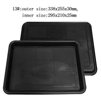 338x255x30mm 반 정적 제곱 트레이 검은 플라스틱 직사각형 浅托 ESD 전자 원 회전판