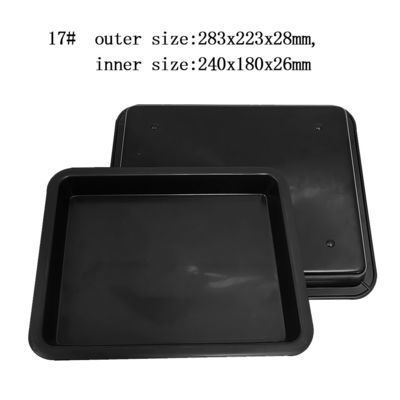283x223x28mm 검은색 플라스틱 평면 트레이 반 정적 트레이 부품 상자 매출 상자 Pp 고무 트레이 분류 재료 상자 평면 수지 유도 프레임