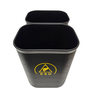 블랙 ESD 반 정적 플라스틱 정사각형 먼지 없는 쓰레기통 15L 청정실용