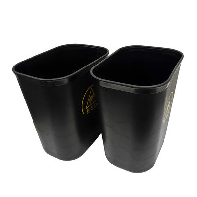 블랙 ESD 반 정적 플라스틱 정사각형 먼지 없는 쓰레기통 15L 청정실용
