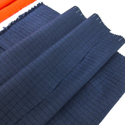 96% Polyester 4% Carbon Fiber Navy ESD Mesh Breathable Fabric for Cleanroom Clothes