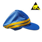 청정실을 위한 ESD 정전기 방지 모자 파랑 98% 폴리에스테 2% 탄소 섬유