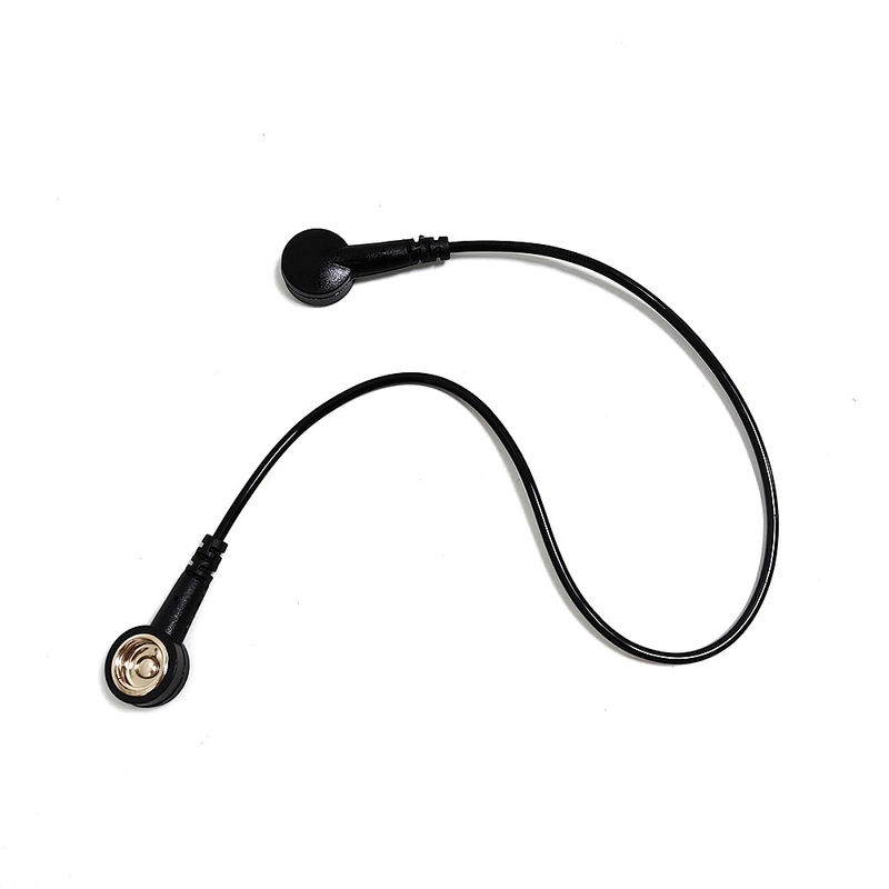 검은색 30cm ESD어운드 케이블 와이어 양쪽 끝 버튼을 가진 청정실 안티 정적 매트 / ESD 손목밴드