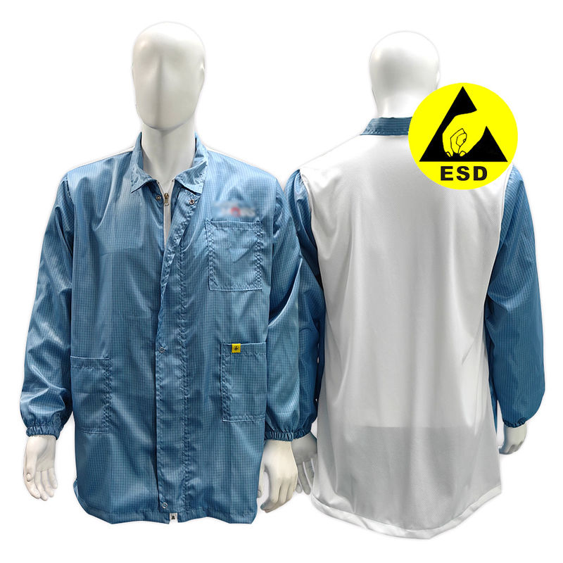 청정실 ESD 반 정적 재킷 랩 칩 흰색 젤리 뒤 반 정적 실험실 재킷