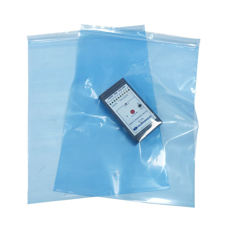 청색 PE ESD Zip Lock Shielding Bag For Cleanroom Packaging 소형 및 중형 전자 부품