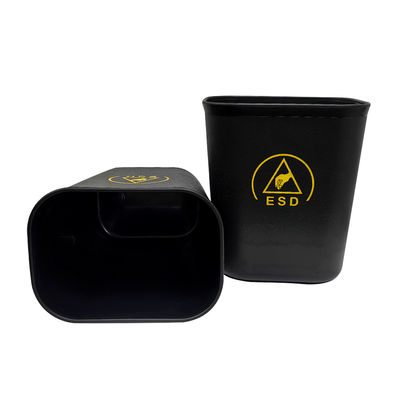검은색 ESD 반 정적 플라스틱 정사각형 먼지 없는 쓰레기통 15L